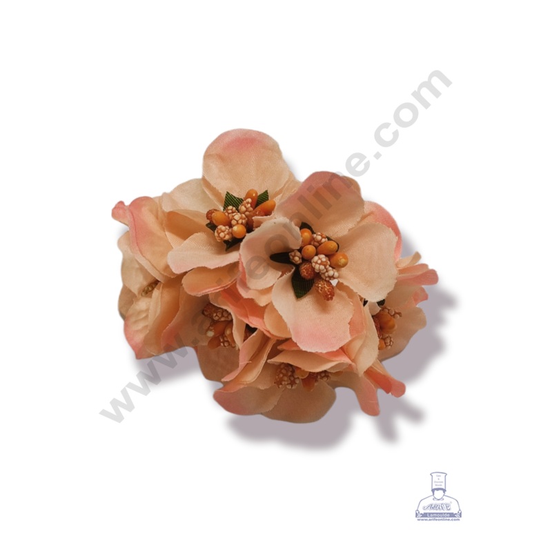 Cake Decor  Medium Blossom Flower With Pollen Bunch of 6 Pcs  Light Pink