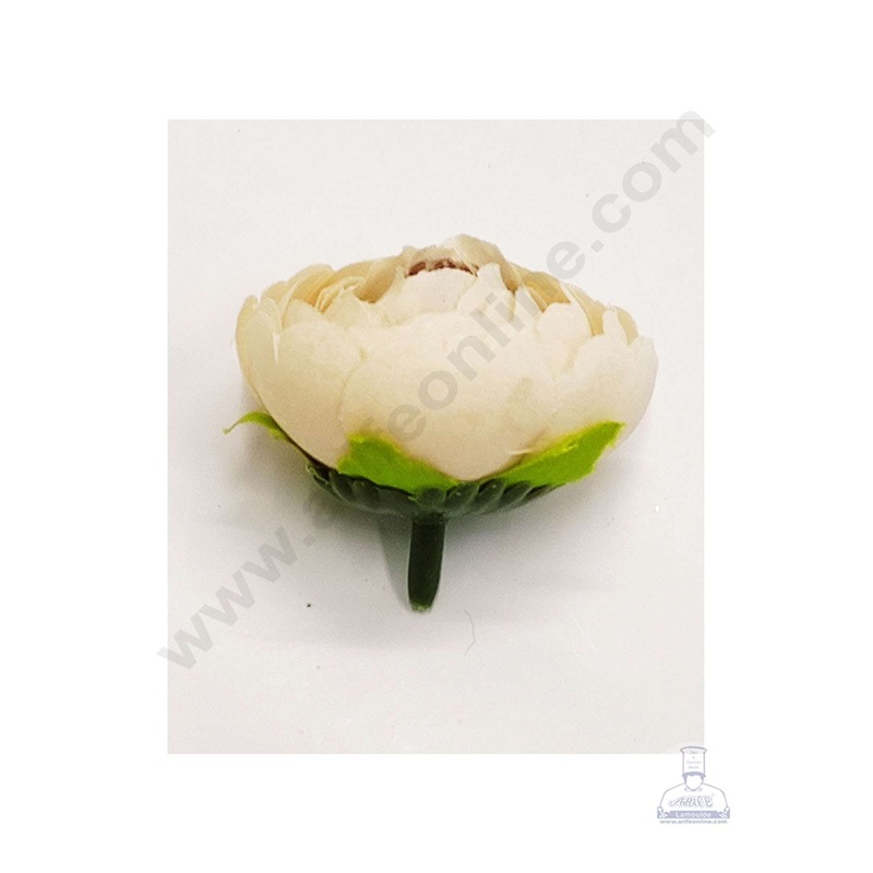 Cake Decor  Medium Peony Artificial Flower For Cake Decoration  Light Yellow( 10 pc pack )
