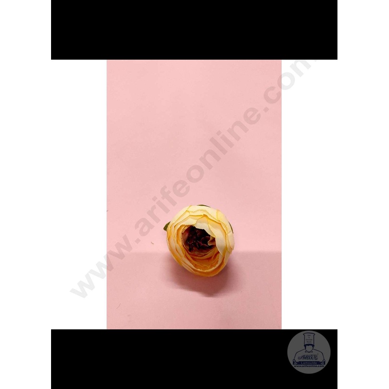Cake Decor  Medium Peony Artificial Flower For Cake Decoration  Yellow( 1 pc pack )