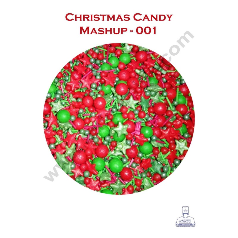 CAKE DECOR Sugar Candy - Christmas Mashup Sprinkles and Candy 001 - 100 gm