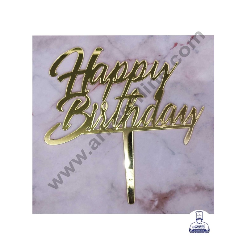 CAKE DECOR  Acrylic Finishing Cake Topper - Happy Birthday (SBMT-507)