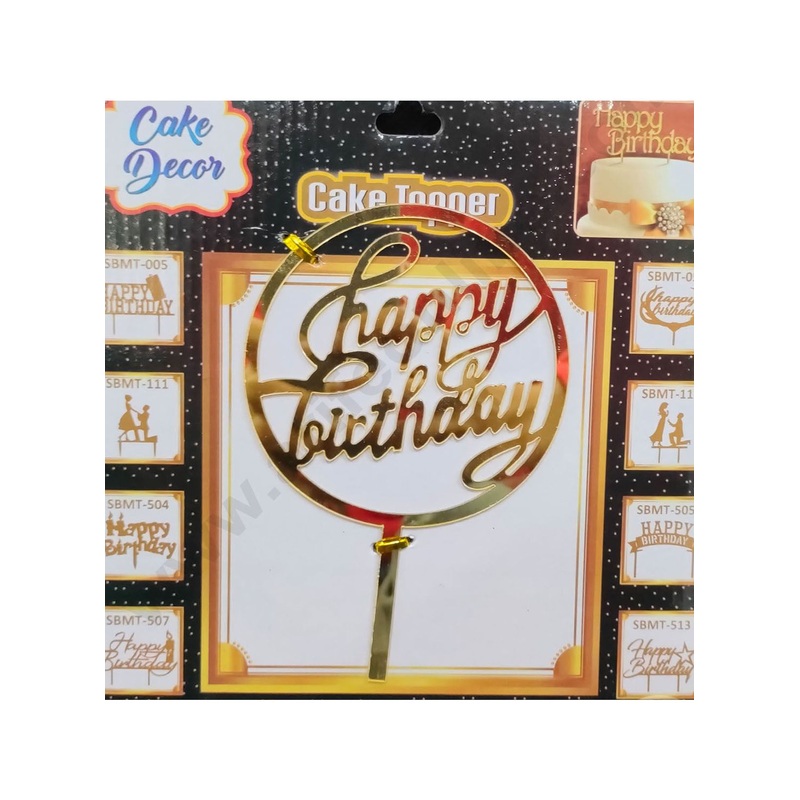 Cake Decor  Acrylic Finishing Cake Topper - Happy Birthday (SBMT-835)