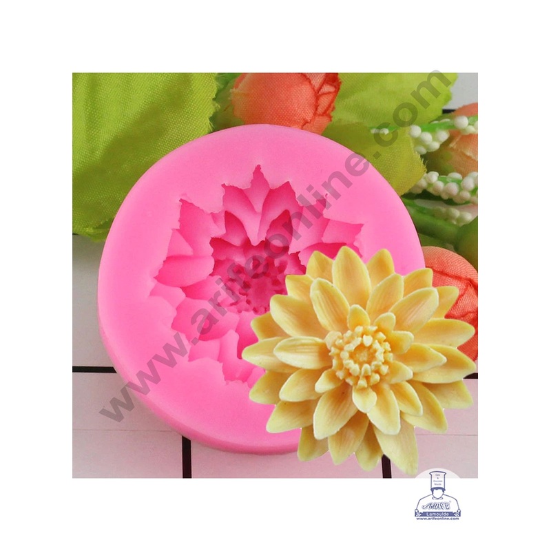 Cake Decor Silicone Lotus Chrysanthemum Shape Pink Fondant Marzipan Mould