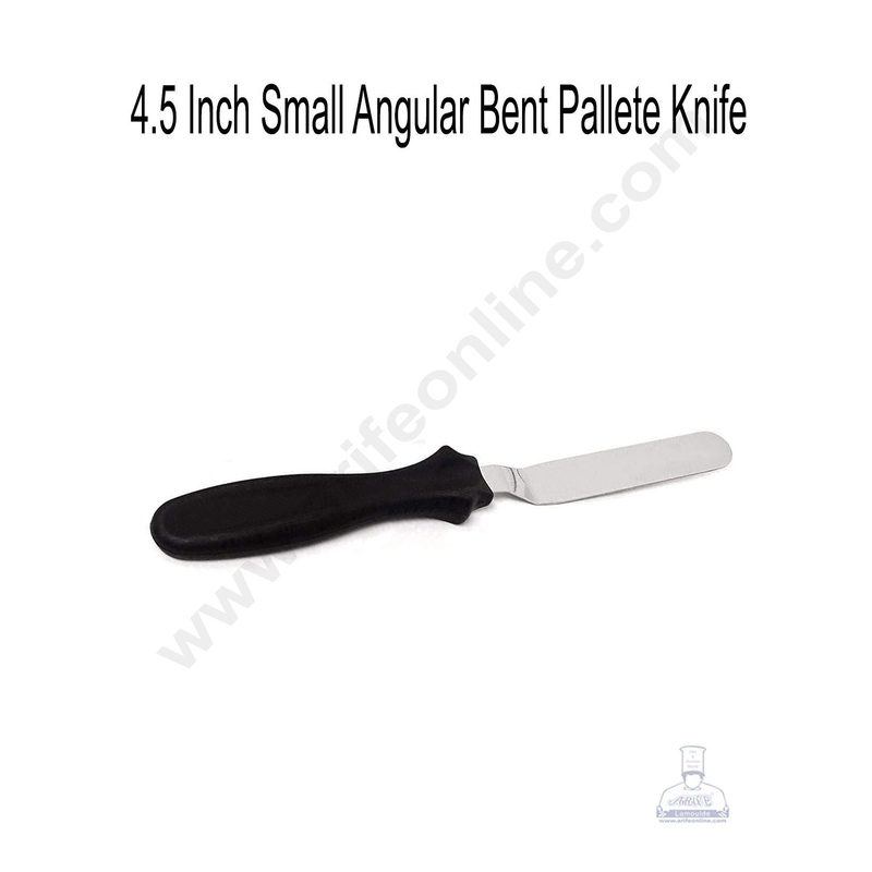 Cake Decor Small Stainless Steel Cake Angular Bent Palette Knife Icing Spatula - 4.5 inch