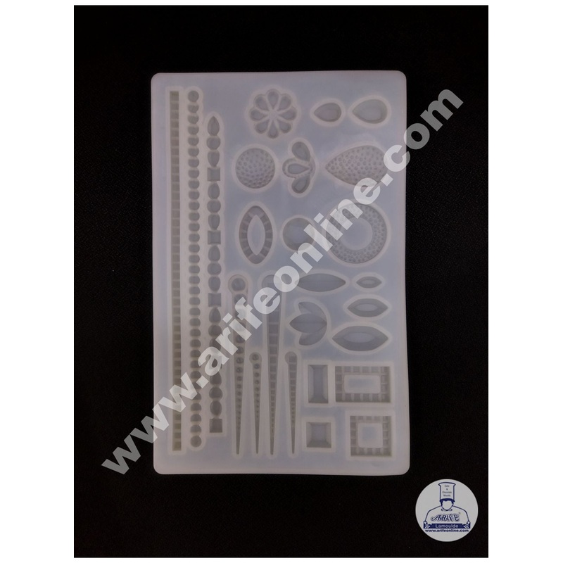 Cake Decor Wedding Jewellery Design Button And Rope Silicone Soft Mold for Cake Decoration Candy Soap Making SBS-103