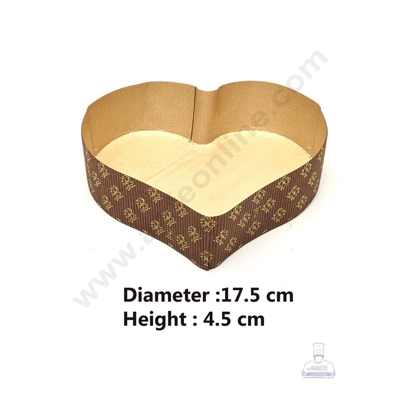 Novacart Bake & Serve Paper Baking Mould By Cake Decor - Big Heart Shaped Cake Mould 10 Pcs ( SBG9F-09009)