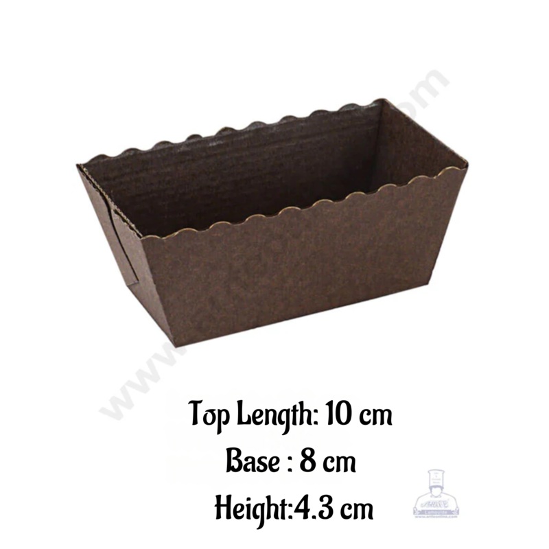 Novacart Bake & Serve Paper Baking Mould By Cake Decor - Brown Plump Loaf Shaped Cake Mould 10 Pcs ( SBG9F-10150 )