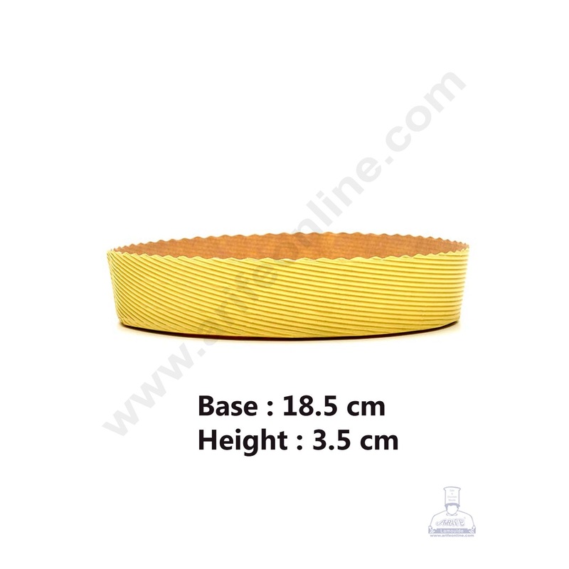 Novacart Bake & Serve Paper Baking Mould By Cake Decor - Round Cake Mould 10 Pcs (SBG9F-18.5x3.5-Yellow)
