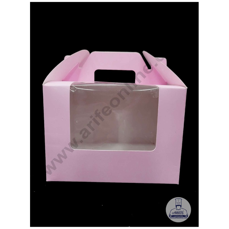Cake Decor Small Cake Box Cupcake Box Pink Paper Boxes - 6 x 6 x 4 inch (10 Pieces)