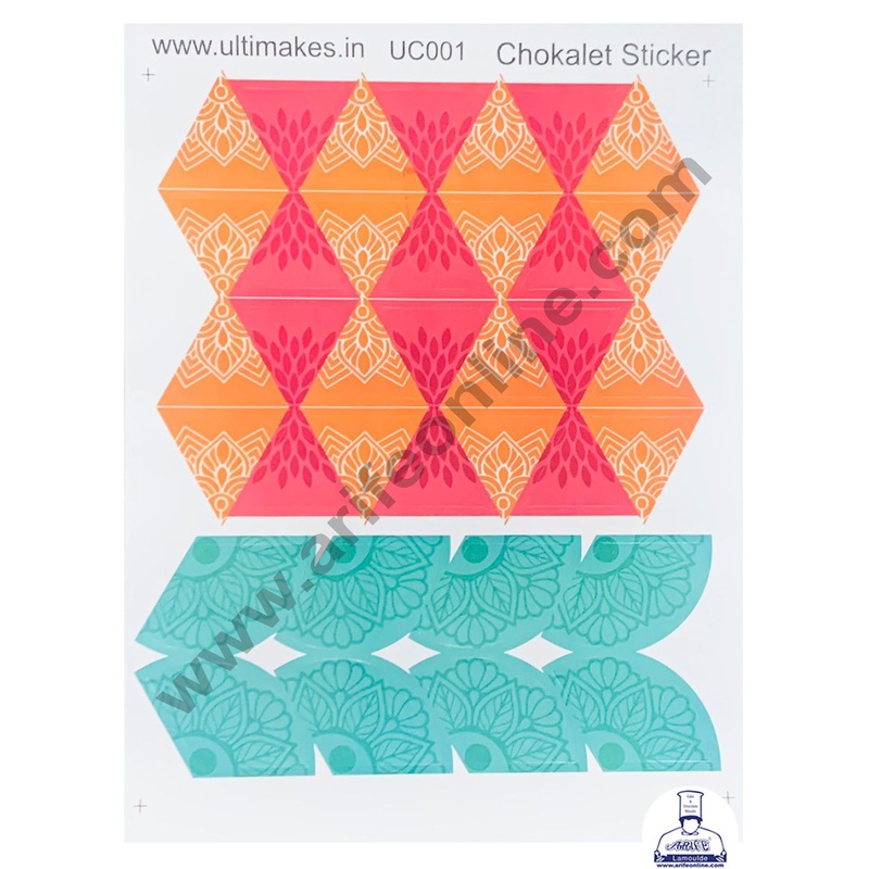 Cake Decor Ultimakes Rangoli Chocolate Sticker - SBUCS-UC001 ( 10 pc )
