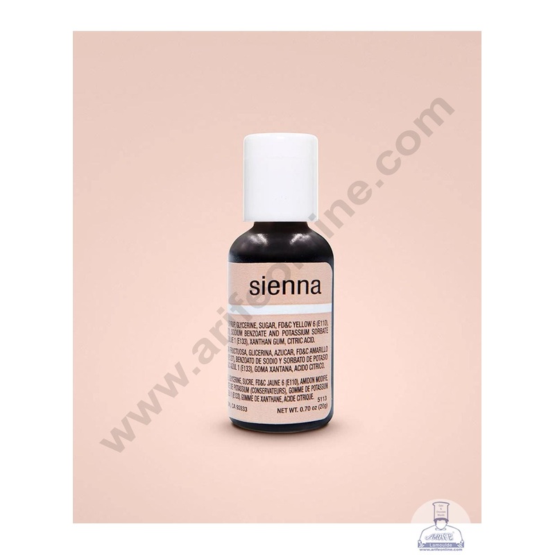 Chefmaster Liqua-Gel Sienna .70 oz Food Color (20g)