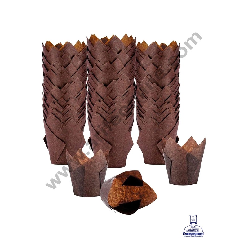 Novacart Bake & Serve Paper Baking Mould By Cake Decor - Tulip Cup Shaped Muffin Mould 230 Pcs ( SB-G9F-Tulip )