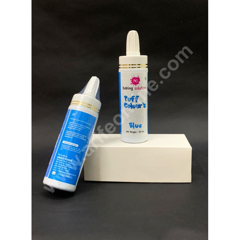 7C Edible Puff Colour Food Colour Powder Spray for Cakes Decoration - Blue ( 50 gm )