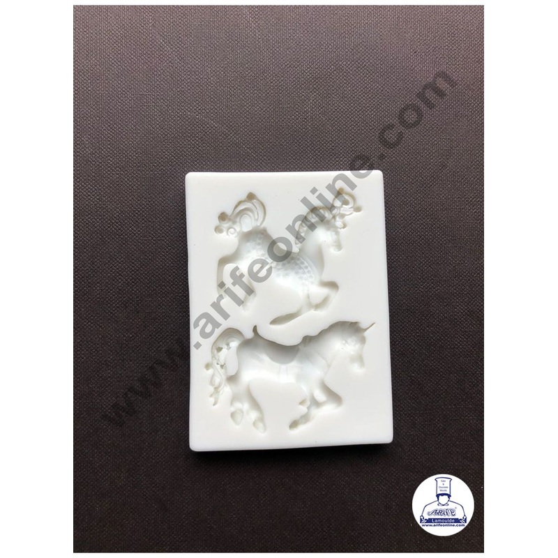 Cake Decor Silicone 2 Cavity Horse Fondant Marzipan Mould