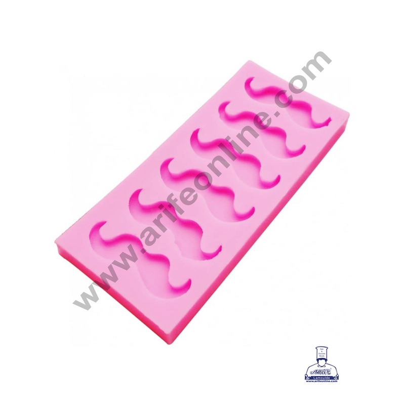 Cake Decor Silicone 6 Cavity Mustache Fondant Marzipan Mould