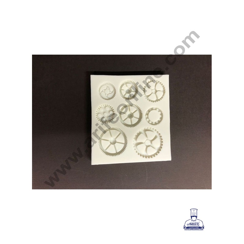 Cake Decor Silicone 8 Cavity Clockwork Gear Fondant Marzipan Mould