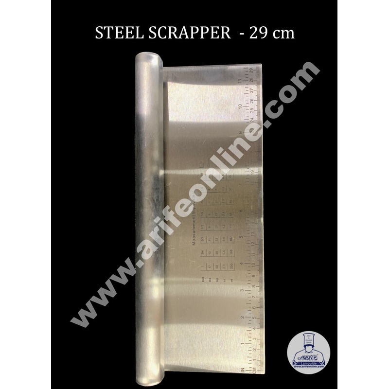 Cake Decor Stainless Steel Jumbo Dough Scrapper with Stainless Steel Handle - 29 cm