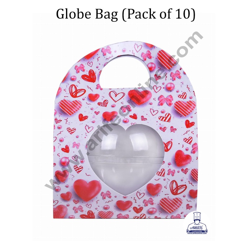 Cake Decor Ultimakes Globe Bag- Heart - (Pack of 10)