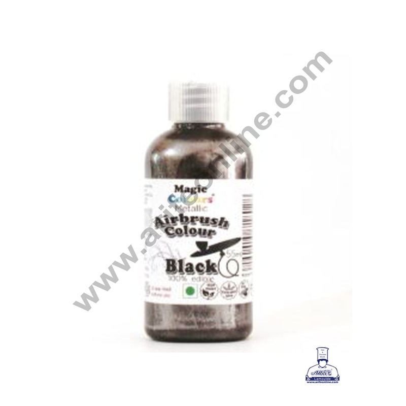 Magic Colours Edible Metallic Airbrush Colour - Black ( 55ml )