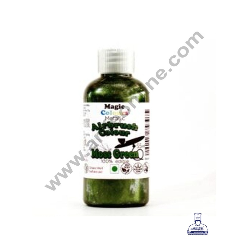Magic Colours Edible Metallic Airbrush Colour - Moss Green ( 55ml )