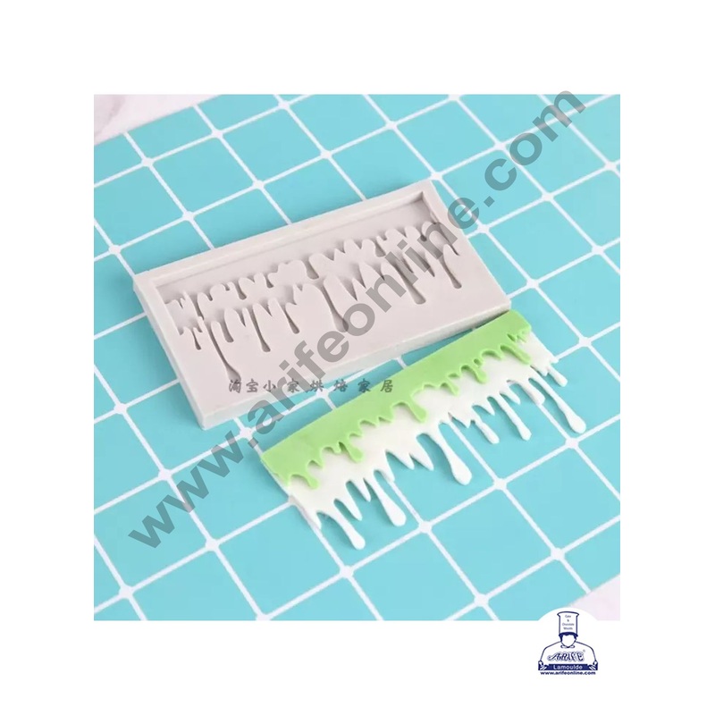 Cake Decor 1 Cavity Drips Shape Silicone Mold for Cake Decoration