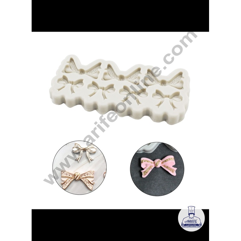 Cake Decor Silicone 7 Cavity Bows Shape Fondant Marzipan Mould SBSP-970YX