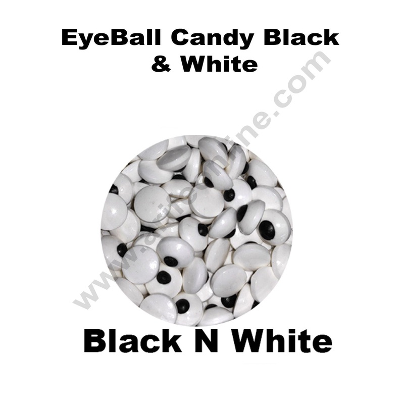 Cake Decor Sugar Candy - Eyeballs Candy Black and White - 500 gm