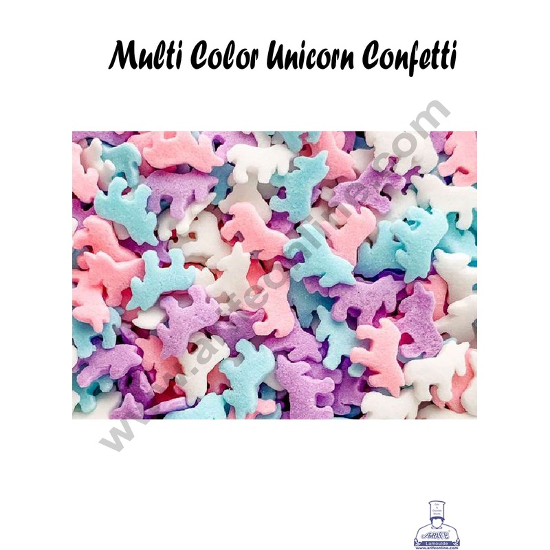 Cake Decor Sugar Candy - Multi Color Unicorn Confetti - 100 gm