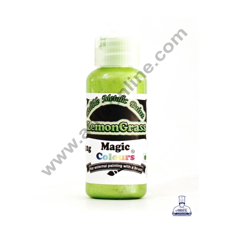 Magic Colours Edible Metallic Paint Colour- Lemon Grass (32g)