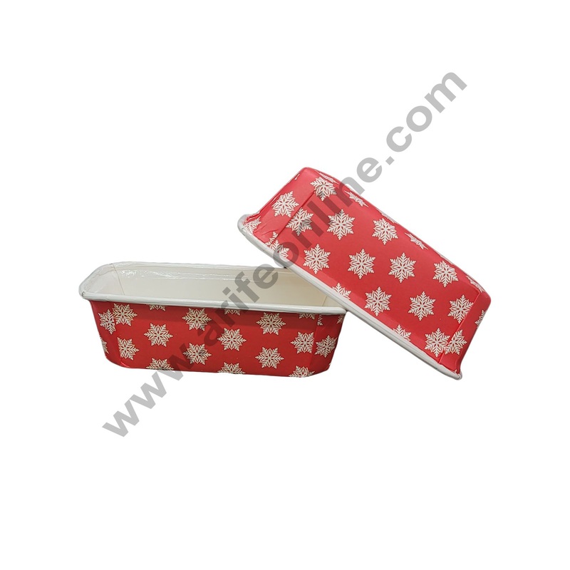 Cake Decor Snowflake Red Design White Coat Plum Cake Mould Paper Baking Mold Plumpy 10 Pcs