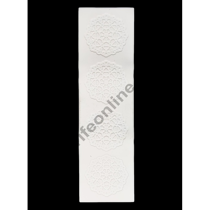 Cake Decor Silicone Flower Pattern Cake Border Lace Mould Fondant Moulds Cake Decorative Silicone Lace Mat Cake Decorating Tools Baking Mat (SBLM-White-03)