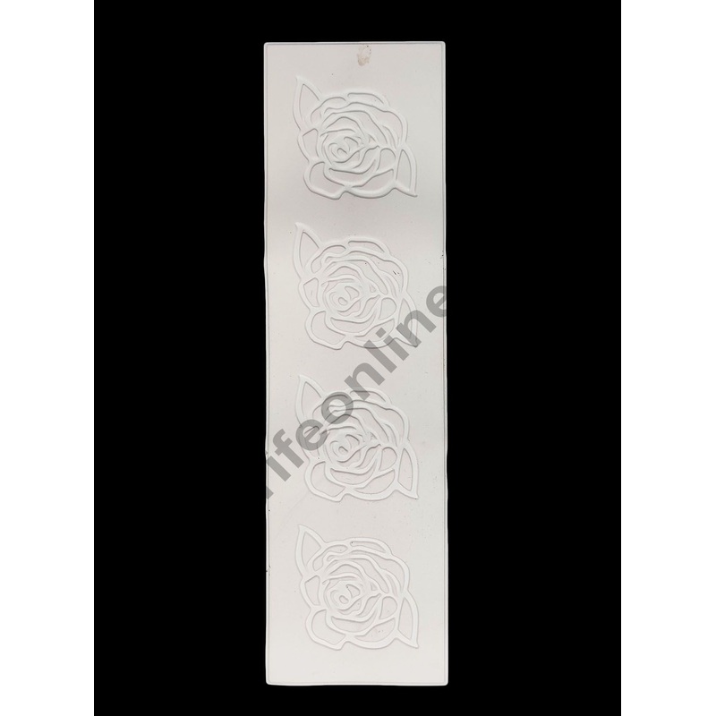 Cake Decor Silicone Rose Pattern Cake Border Lace Mould Fondant Moulds Cake Decorative Silicone Lace Mat Cake Decorating Tools Baking Mat (SBLM-White-02)