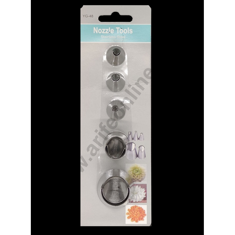 Cake Decor  Stainless Steel 5Pcs Set Dahallia Flower Nozzle For Icing,Tips Piping Nozzle For Cake Decorating Tools (SBYG-48)