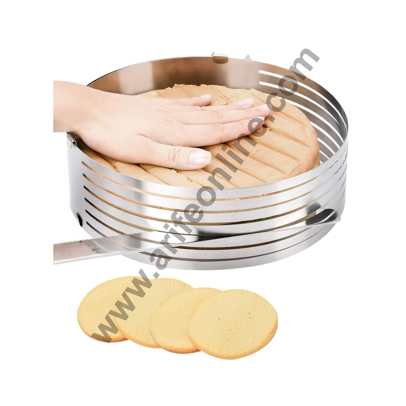 Cake Decor Stainless Steel Big Layer Cake Slicer  Adjustable Big Round Cake Slicer Cutter Leveler
