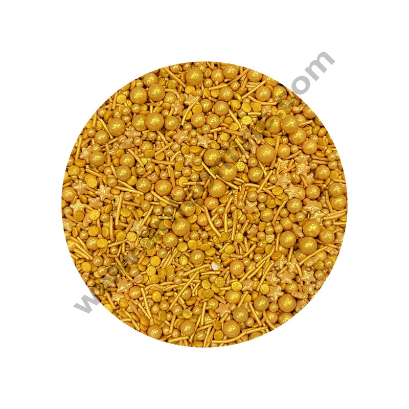 Cake Decor Sugar Candy - Golden Mashup Sprinklers and Candy - 500 gm