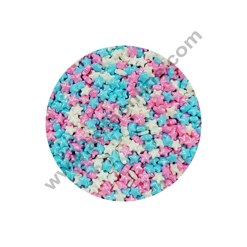 CAKE DECOR Sugar Candy - Heavy Multi Color Star White Pink Blue Sprinkles and Candy - 500 gm