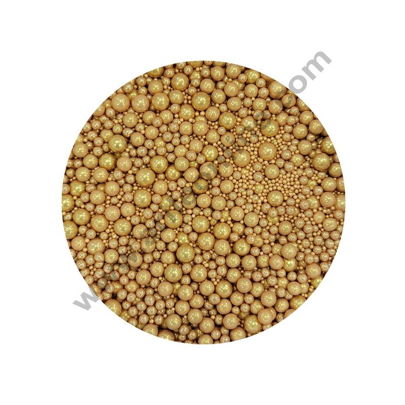 Cake Decor Sugar Candy - Mix Size Golden Sugar Balls Candy