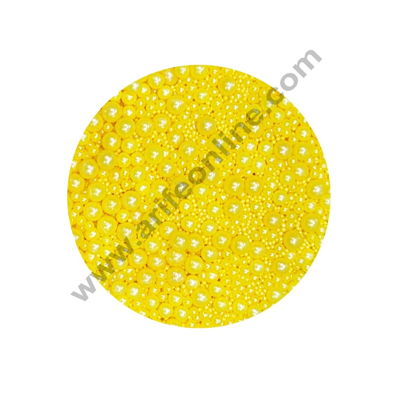 Cake Decor Sugar Candy - Mix Size Yellow Balls Candy - 500 gm