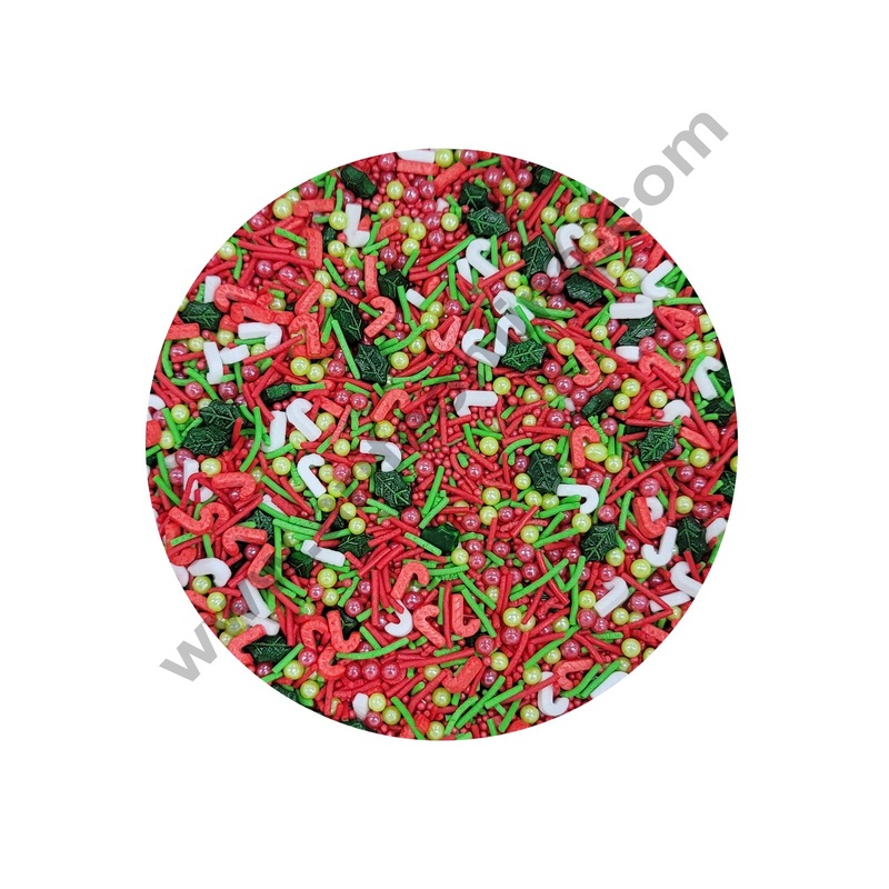CAKE DECOR Sugar Candy - Red Green White Mashup Sprinkles and Candy