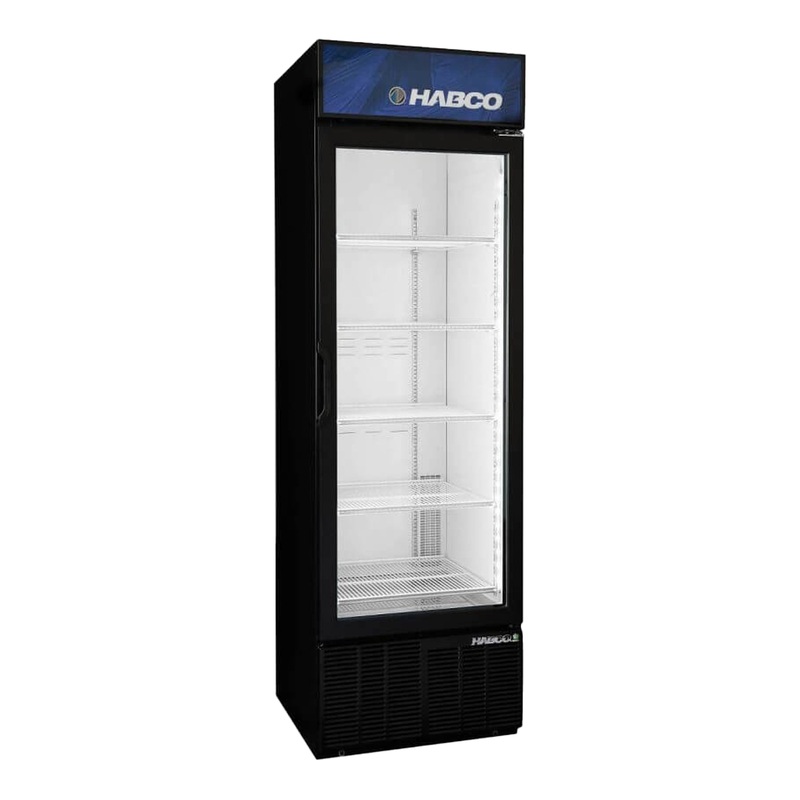 Habco ESM18HC Slimline Cold Space Merchandiser Refrigerator, Single Glass Swing Door, 24", 115V