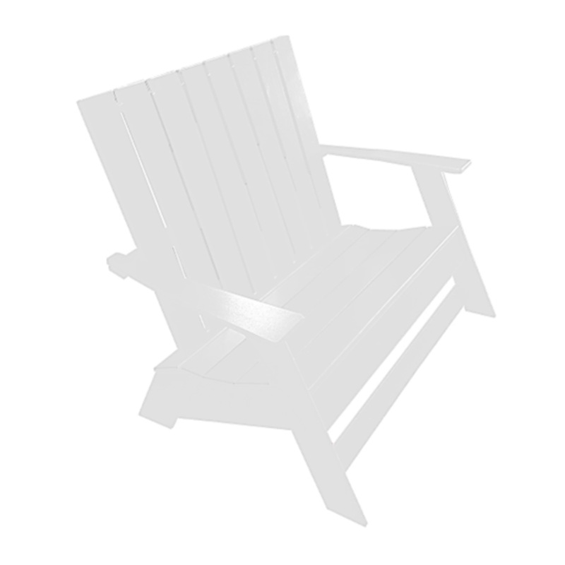 Beaver Springs Modern Adirondack Bench, White