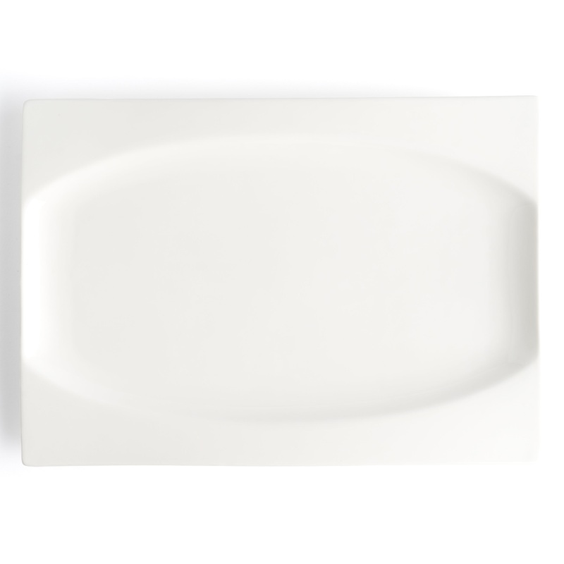 Browne Foundation Rectangular Plate, 12.75" x 9.5", White (12-pack)
