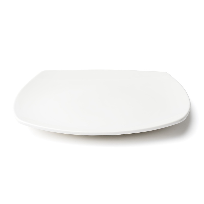 Browne Foundation Rounded Square Coupe Plate, 10", White (12-pack)