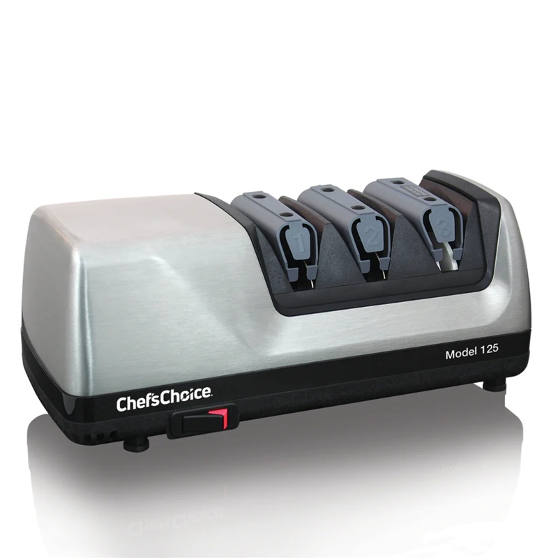 Chef'sChoice Model 125 Commercial Electric Knife Sharpener, 3 Stages, 20 Degree Edges, 120V