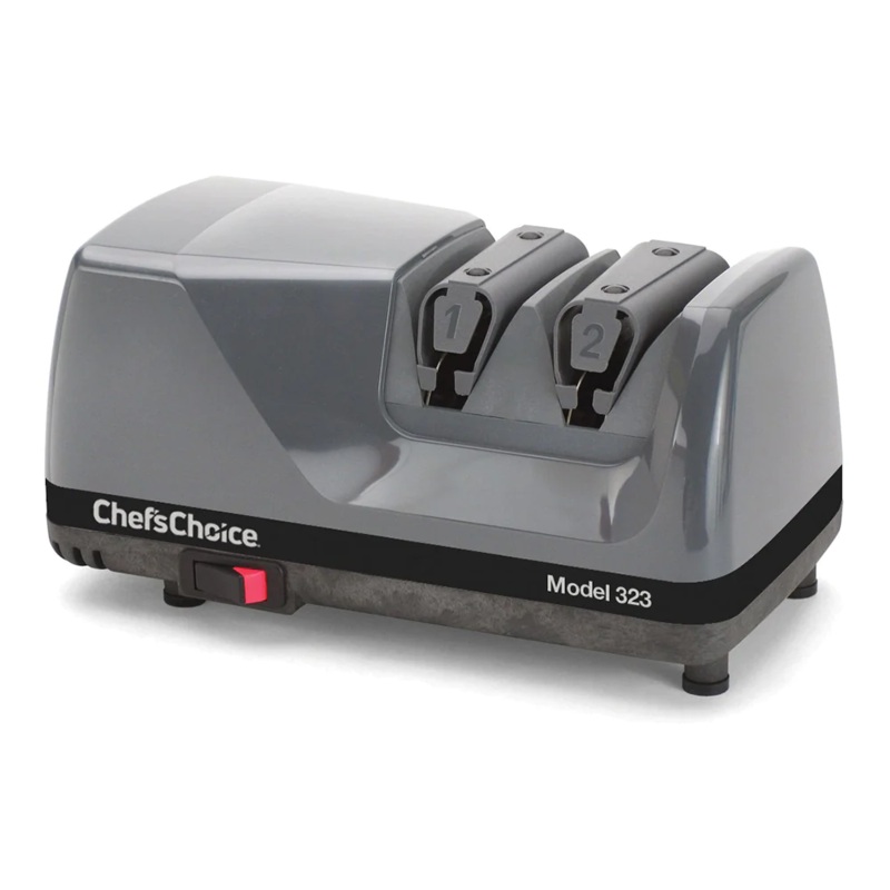 Chef'sChoice Model 323 Commercial Electric Knife Sharpener, 2 Stages, 20 Degree Edges, Grey, 120V