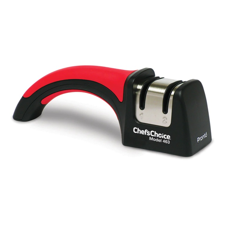 Chef'sChoice Model 463 Pronto Manual Knife Sharpener, 2 Stages, 15 Degree Edges, Black/Red