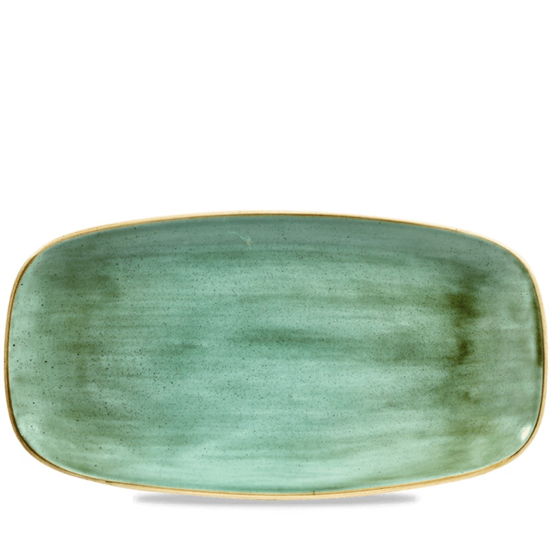 Churchill Stonecast Oblong Platter, 13 7/8", Samphire Green (6-pack)