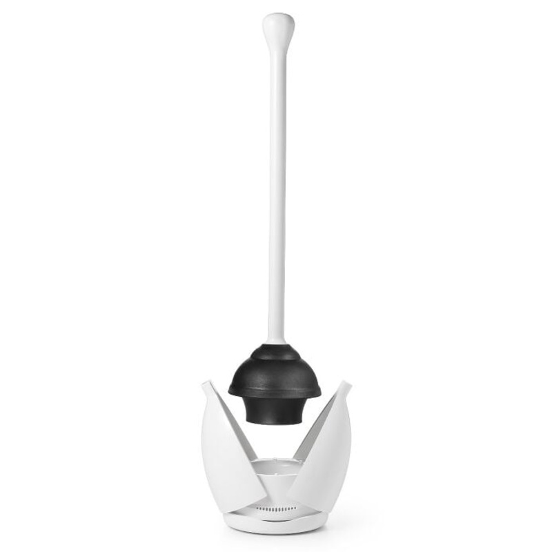 OXO Good Grips Toilet Plunger with Canister, White