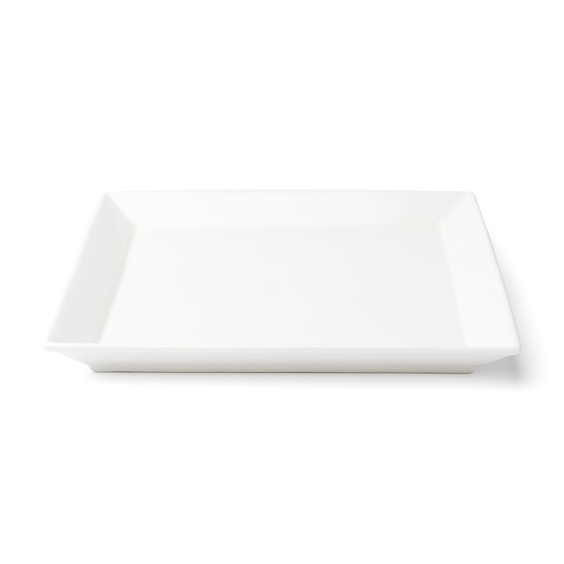 Browne Foundation Square Wide Rim Plate, 8.5", White (24-pack)
