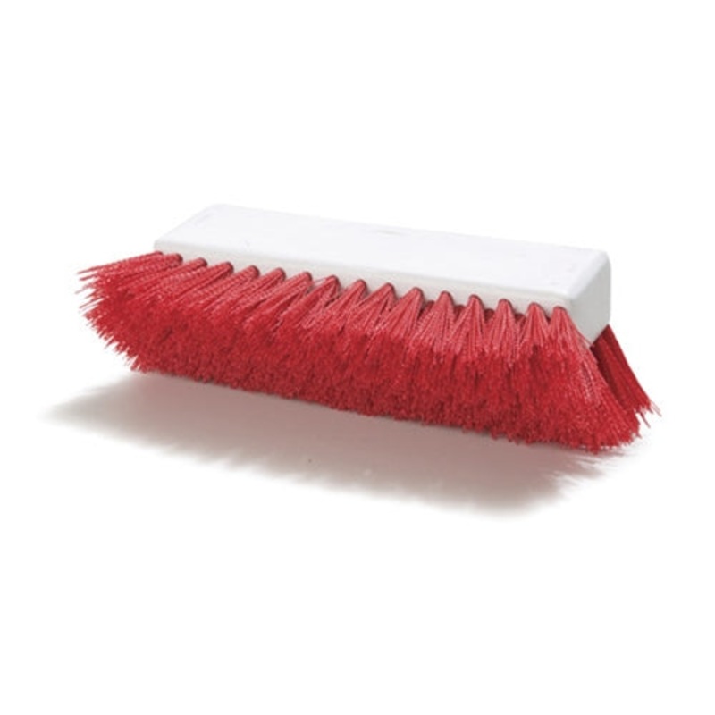 Carlisle Sparta Bi-Level Scrub Brush Head, 10", Red